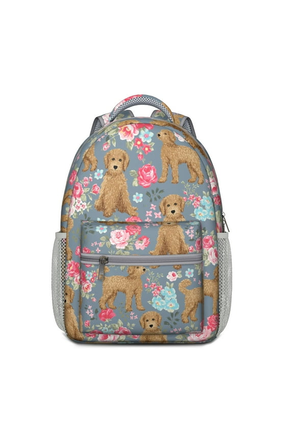 Watercolor Dog Lovers Backpack – Funny Puppy Illustration Bookbag for Elementary Students