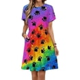 thumbnail image 1 of Watercolor Dog Paw Sundress Short Sleeve Dress Summer Women Clothes Dress for Women Dresses, 1 of 7