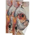 thumbnail image 1 of Watercolor Dolphin Couple Hand Towels 2 PCS, Kitchen Towel Ultra Soft and Highly Absorbent,Decorative Fingertip Face Towel for Bathroom Hotel, 28.3"x14.4", 1 of 5