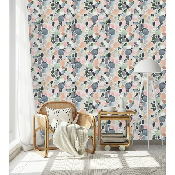 Watercolor Dots Wallpaper Peel-and-Stick - 25"W x 225"H