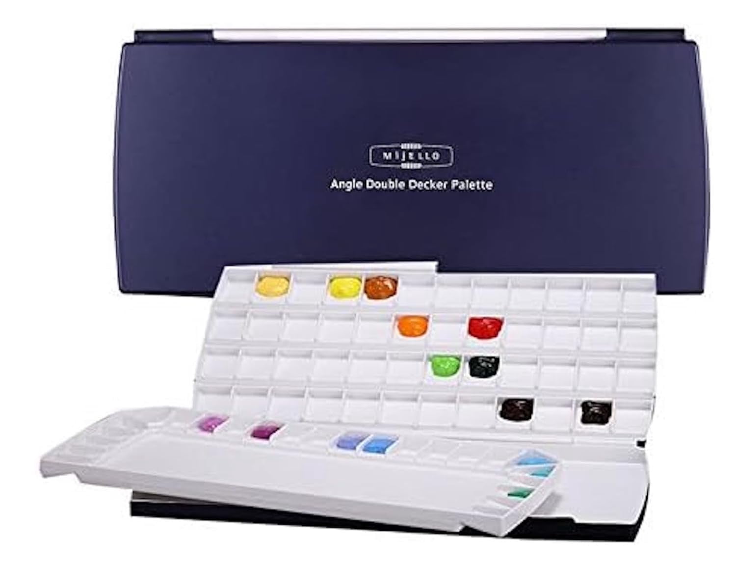 Watercolor Double Decker Palette, 72 Wells, 14.56" x 7.08" x 1.18", 1 Each