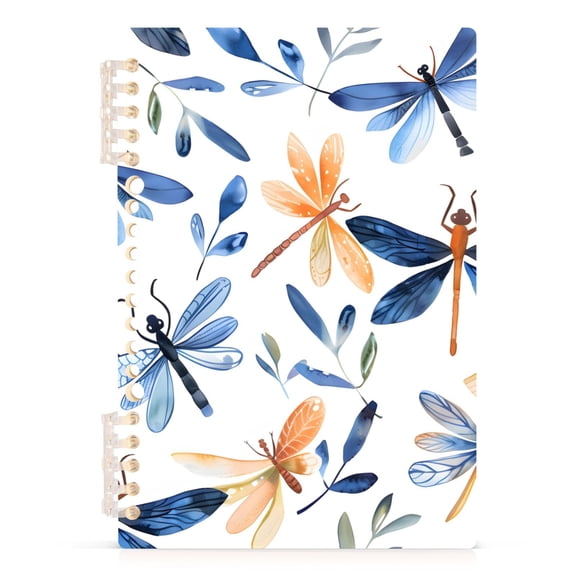 Watercolor Dragonflies Notebooks 1-subject Journal 60 Sheets A5 College Ruled Paper Detachable Ring 8.3"x5.7"