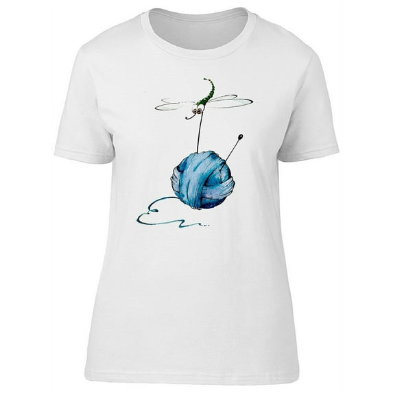 Watercolor Dragonfly And Yarn T-Shirt Women -Image by Shutterstock, Female Small
