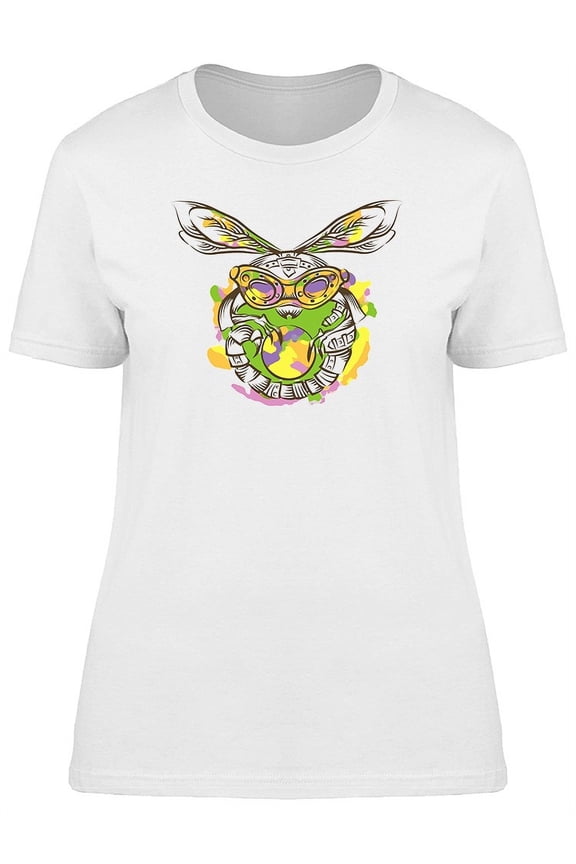 Watercolor Dragonfly Doodle T-Shirt Women -Image by Shutterstock, Female Large
