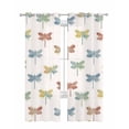 thumbnail image 1 of Watercolor Dragonfly Sheer Curtains 84 Inch Length 2 Panels Set for Living Room/Bedroom, Country Farmhouse Animal Beige Kitchen Curtains Grommet Semi-Sheer Curtains Drapes Window Treatments 42"x84"x2, 1 of 7