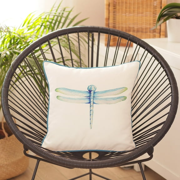 Watercolor Dragonfly Square 18" x 18" Throw Pillow Cover