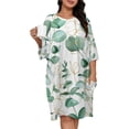 thumbnail image 1 of Watercolor Drawing Eucalyptus Leaves Sleepshirts For Sleeping Travels Loose Sleepdress Pajama Dress Soft Nightdress Sleepwear, 1 of 7