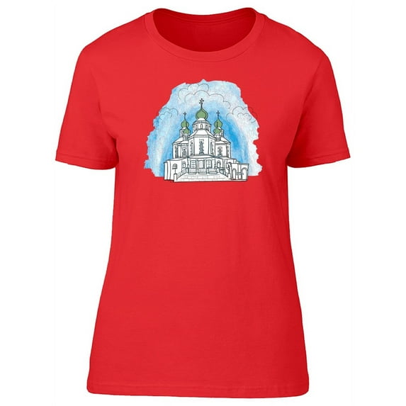 Watercolor Drawing Of Church T-Shirt Women -Image by Shutterstock, Female Medium