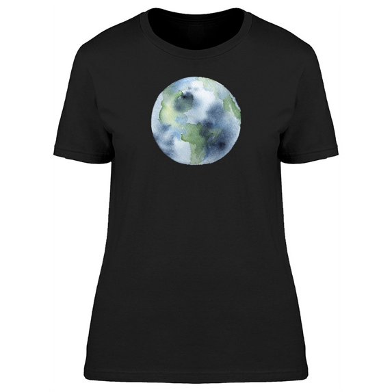 Watercolor Drawing Of Earth T-Shirt Women -Image by Shutterstock, Female Large