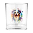 thumbnail image 1 of Watercolor Drip Australian Shepherd Pop Art Colorful Portrait Artwork 11oz Whiskey Glass Mug Aussie Dog Lover Gifts Whiskey Cocktail Glasses Cup - 01009, 1 of 5