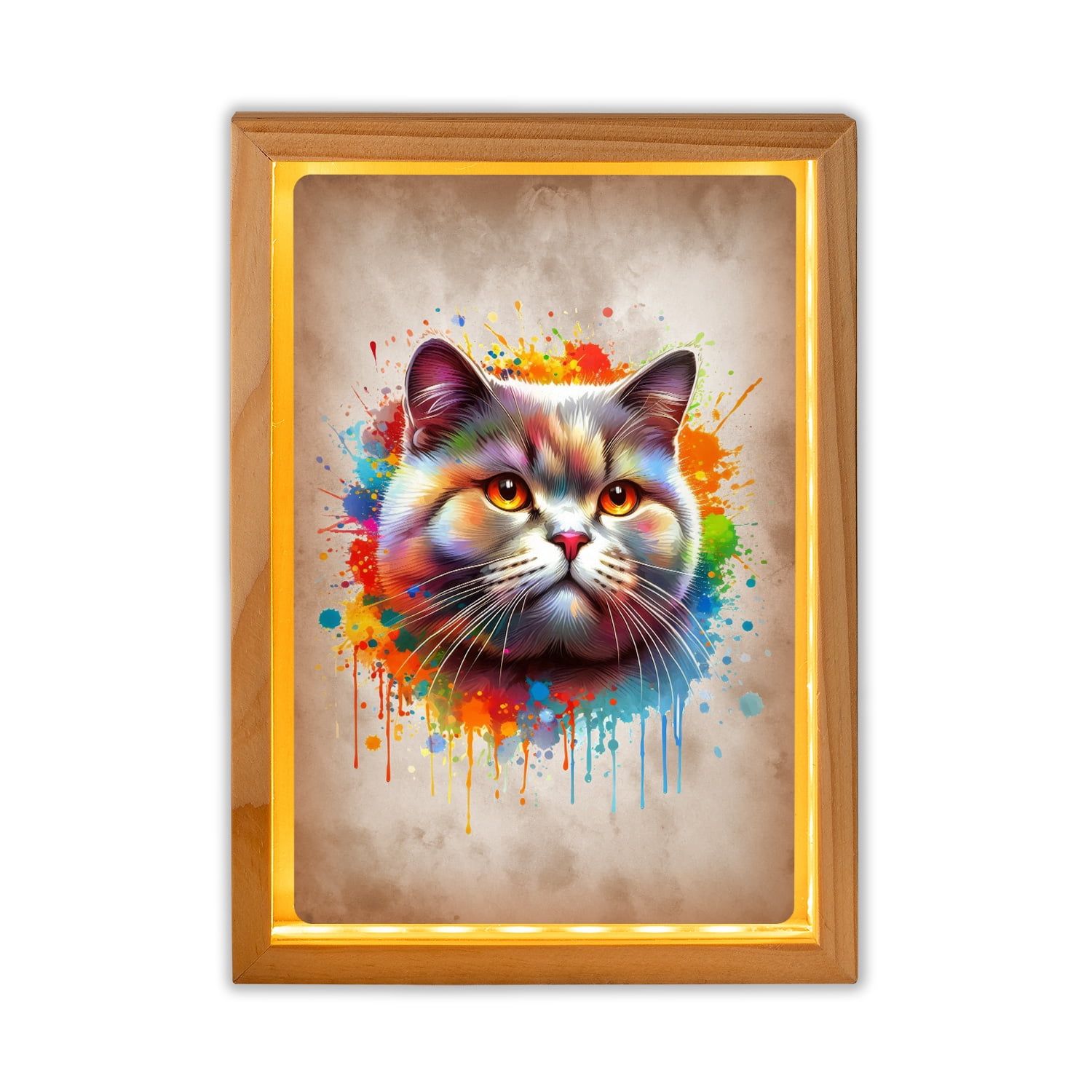 Watercolor Drip British Shorthair Pop Art Colorful Portrait Artwork ...