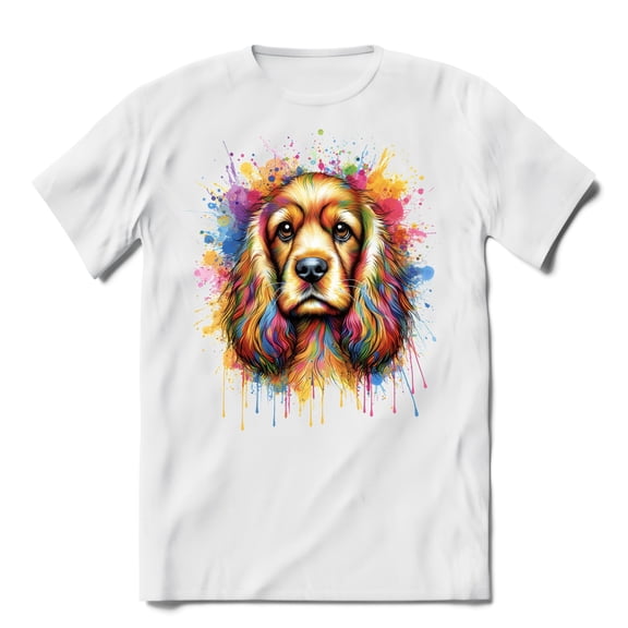 Watercolor Drip Cocker Spaniel Pop Art Colorful Portrait Artwork Shirt T-shirt Unisex Merch Cockers Dog Lover Gifts - 01009