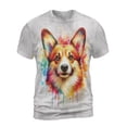 thumbnail image 1 of Watercolor Drip Corgi Pop Art Colorful Portrait Artwork All Over Print 3D Shirt Unisex Merch Welsh Corgi Dog Lover Gifts Idea - 01009, 1 of 6