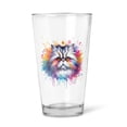 thumbnail image 1 of Watercolor Drip Persian Pop Art Colorful Portrait Artwork 16oz Pint Beer Glass Mug Cat Lover Kitten Owner Gifts Beer Glasses Cup - 01009, 1 of 5