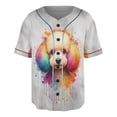 thumbnail image 1 of Watercolor Drip Poodle Pop Art Colorful Portrait Artwork All Over Print 3D Baseball Shirt Poodles Dog Lover Gifts Idea Softball Sport - 01009, 1 of 6
