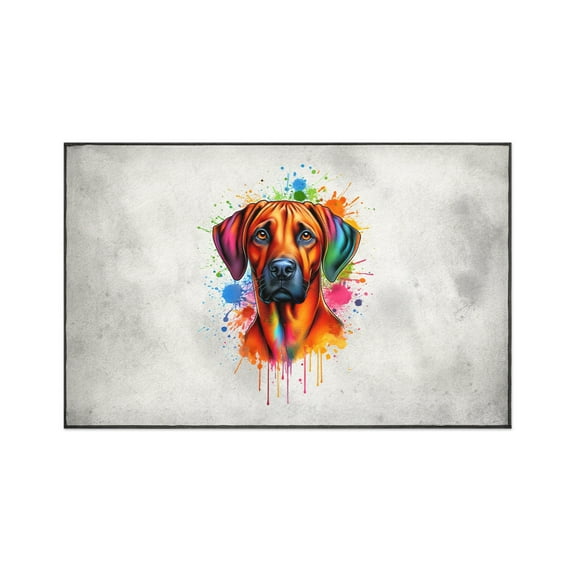 Watercolor Drip Rhodesian Ridgeback Pop Art Colorful Portrait Artwork Indoor Rug Ridgebacks Dog Lover Gifts Carpet Living Bed Room Sofa Home Decor - 01009