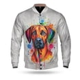 thumbnail image 1 of Watercolor Drip Rhodesian Ridgeback Pop Art Colorful Portrait Artwork All Over Print 3D Baseball Jacket Ridgebacks Dog Lover Gifts Bomber Jacket Softball - 01009, 1 of 6