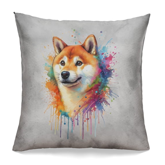 Watercolor Drip Shiba Inu Pop Art Colorful Portrait Artwork Pillowcase Double Sided Shibas Dog Lovers Gifts Idea Pillow Case Covers - 01009