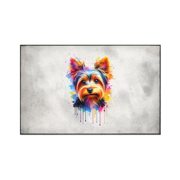 Watercolor Drip Yorkshire Terrier Pop Art Colorful Portrait Artwork Indoor Rug Yorkie Dog Lover Gifts Carpet Living Bed Room Sofa Home Decor - 01009