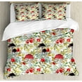 thumbnail image 1 of Watercolor Duvet Cover Set Queen Size, Hand Drawn Dogrose and Mushrooms Autumn Leaves Berries Amantias Nature Inspired, Decorative 3 Piece Bedding Set with 2 Pillow Shams, Multicolor, by Ambesonne, 1 of 3