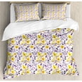 thumbnail image 1 of Watercolor Duvet Cover Set Queen Size, Yellow Wildflowers Artistic Spring Garden Botanical Foliage with Herbs, Decorative 3 Piece Bedding Set with 2 Pillow Shams, Yellow Purple White, by Ambesonne, 1 of 3