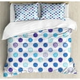 thumbnail image 1 of Watercolor Duvet Cover Set, Vintage Polka Dots Motif with Different Shades on Blue Tones Soft Funky Art, Decorative 3 Piece Bedding Set with 2 Pillow Shams, King Size, Multicolor, by Ambesonne, 1 of 3