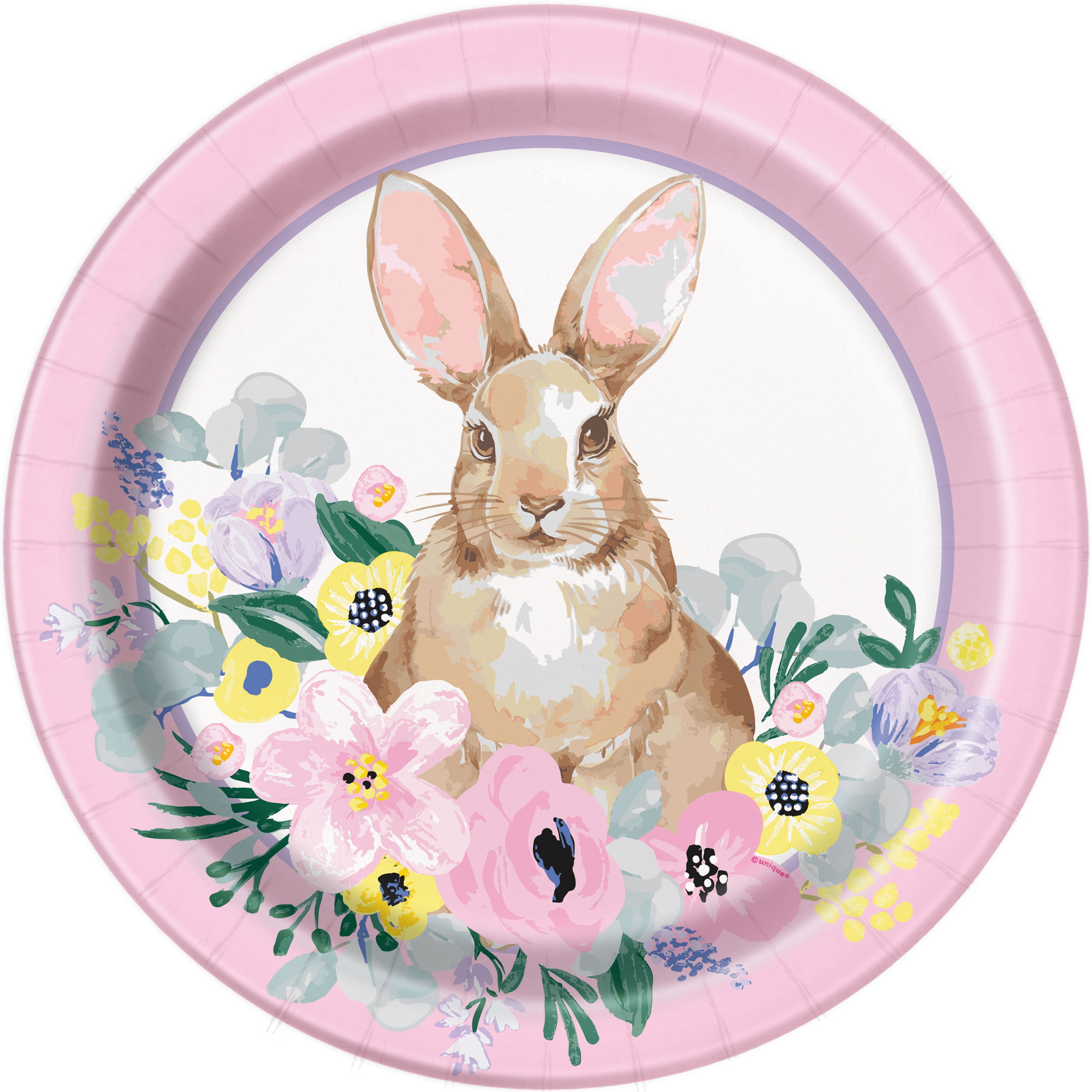 Watercolor Easter Bunny Paper Dinner Plates, 11.5in, 8ct