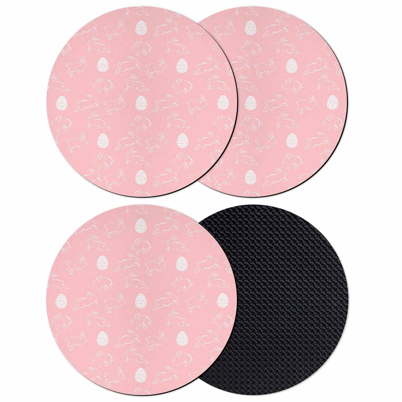 Pink Coaster Set Watercolor Easter Coasters Set of 4, Absorbent Coasters for Drinks ...