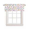 thumbnail image 1 of Watercolor Easter Eggs Linen Curtain Valance for Bedroom/Bathroom/Kitchen/Office/Living/Dining Room Windows,Contemporary Colorful Floral Rod Pocket Topper Drapes Decorative Cafe Drapery Panel 54x18, 1 of 6