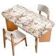 thumbnail image 1 of Watercolor Easter Table Cloths for 4 Foot Rectangle Tables, Cute Rabbits Flowers Butterfly Orange Plaid Patio Waterproof Elastic Fitted Tablecloths, Washable Rectangular Table Cover for Camping, 1 of 8