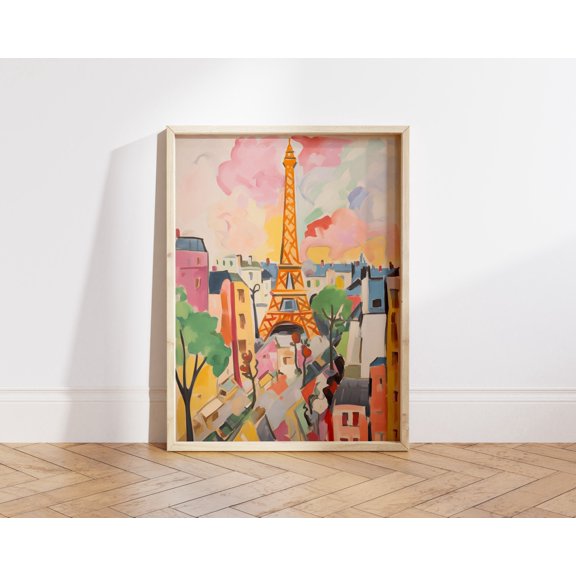 Watercolor Eiffel Tower Print: Paris Travel Poster (File), Poster Only