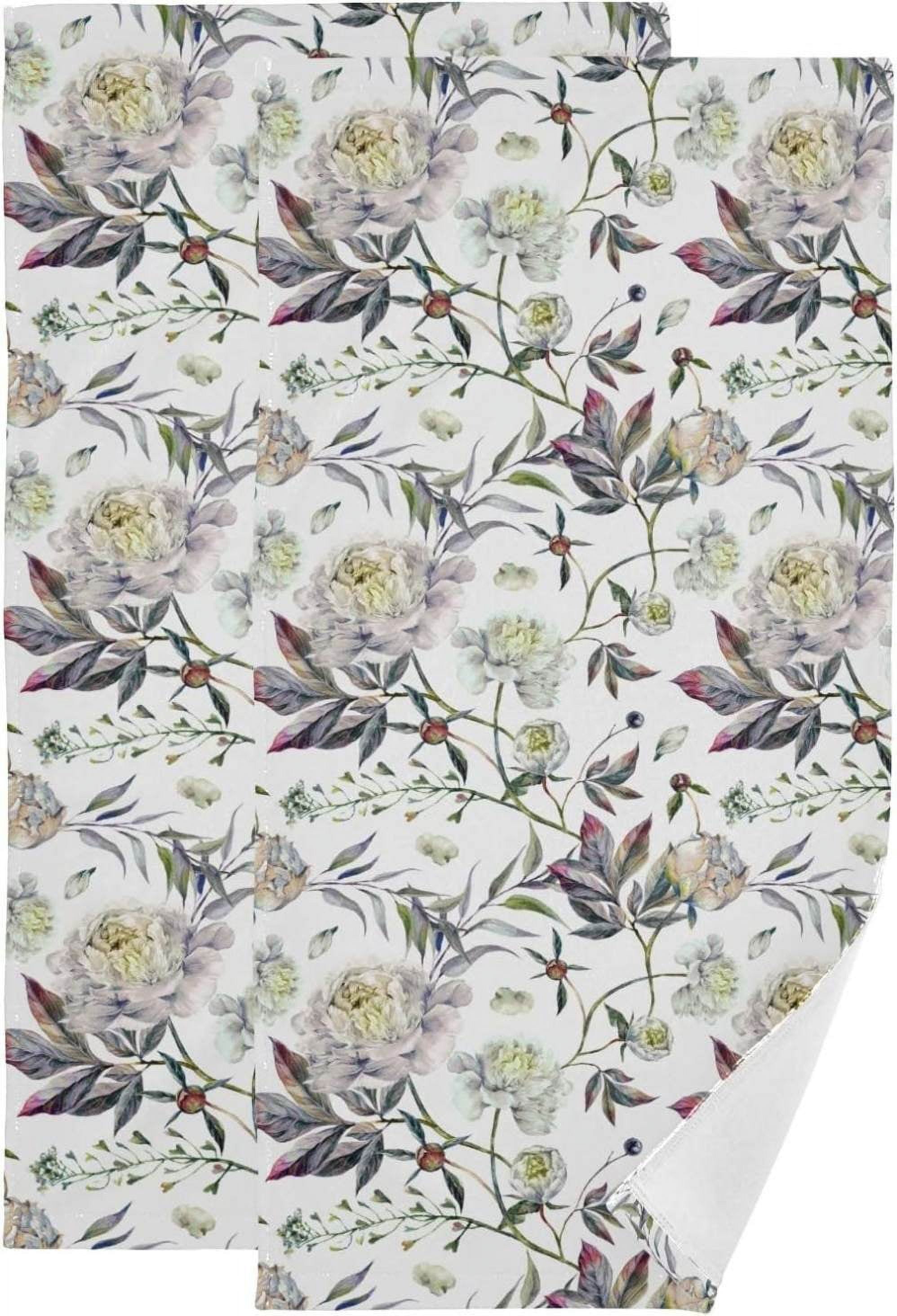 Watercolor Elegant Flower Hand Towels Vintage Floral Kitchen Towel Ultra Soft and Absorbent Decorative Fingertip Face Towel for Bathroom Hotel 2 PCS 28.3 x 14.4 Walmart