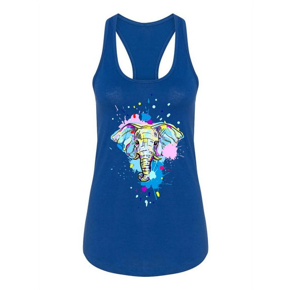 Watercolor Elephant Graphic Tank Women -Image by Shutterstock, Female Small