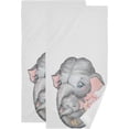 thumbnail image 1 of Watercolor Elephant Mother Hand Towels 2 PCS, Happy Mother's Day Kitchen Towel Ultra Soft and Highly Absorbent,Decorative Fingertip Face Towel for Bathroom Hotel, 28.3"x14.4", 1 of 4
