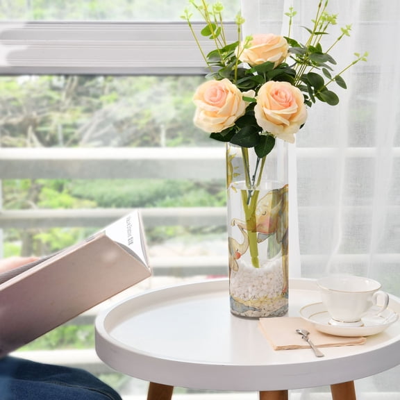 Watercolor Elephants Flower Vase Decorative Vases for Flowers Home Decor for Centerpieces Entryway Shelf Living Room