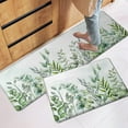 thumbnail image 1 of Watercolor Eucalyptus Leaves Kitchen Mats Set of 2 Spring Green Leaf Kitchen Rugs Set Kitchen Mats for Floor Cushioned Anti-Fatigue Kitchen Mat Kitchen Decor Floor Mats for Home Kitchen, 1 of 6