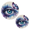thumbnail image 1 of Watercolor Eye with Butterfly Pot Holders Trivets Set of 2 Cotton Hot Pads Mats for Hot Dishes Pots Pans Kitchen Cooking 7" 9.5", 1 of 7