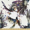 thumbnail image 1 of Ambesonne Watercolor Fabric by the Yard Upholstery, Lilly with Birds, 1 Yard, Multicolor, 1 of 5