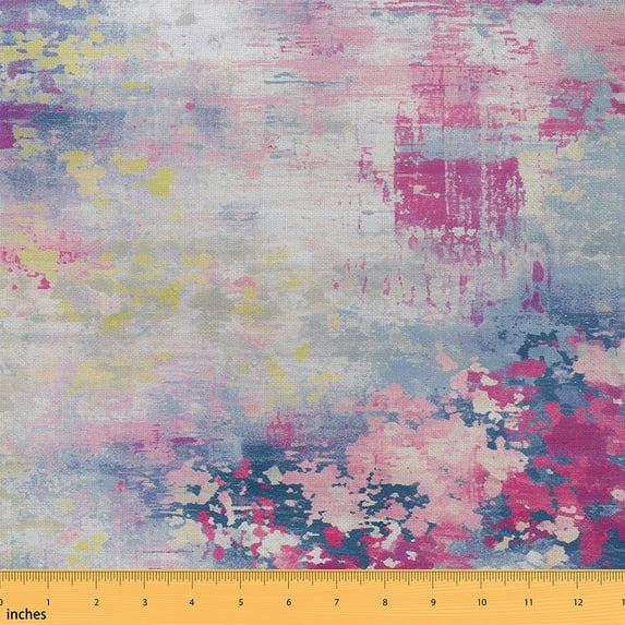 Watercolor Fabric by the Yard,Modern Abstract Upholstery Fabric,Purple Blue Tie Dye Ombre Decorative Fabric,Contemporary Grunge Aesthetic Outdoor Fabric for Sewing (Purple Blue,2 Yards)