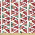 thumbnail image 1 of Watercolor Fabric by the Yard Upholstery, Abstract Watermelon Pattern in Triangles Hipster Hand Drawn Tropical, Decorative Fabric for DIY and Home Accents, Coral Pink Turquoise by Ambesonne, 1 of 5