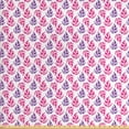thumbnail image 1 of Ambesonne Watercolor Fabric by the Yard Upholstery, Floral Handmade Motifs, 10 Yards, Hot Pink Fuchsia White, 1 of 4