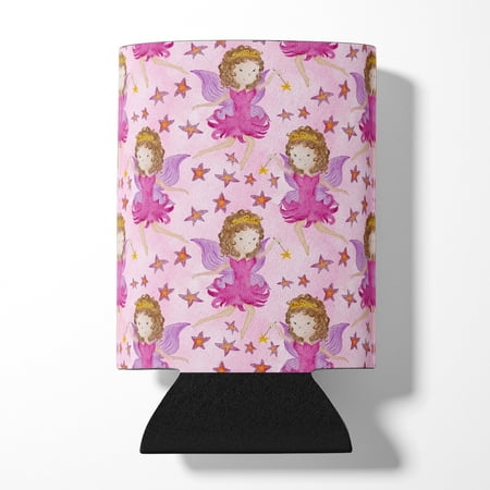 Watercolor Fairy Princess on Pink Can or Bottle Hugger