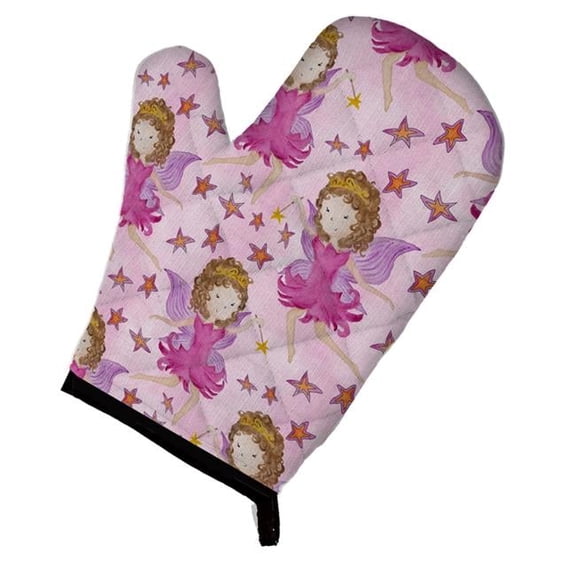 Watercolor Fairy Princess on Pink Oven Mitt - Pink
