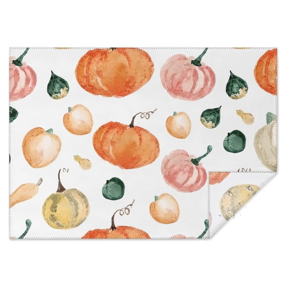 Watercolor Fall Pumpkins Art Wallpaper Rectangle Tablecloth 60"x84",Waterproof Polyester Rectangle Table Cloth, Wipeable Spillproof Polyester Tablecloth for Dining, Camping, Indoor and Outdoor