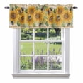 thumbnail image 1 of Watercolor Farm Sunflowers Leaves Valances for Windows,Kitchen Valance Rod Pocket Short Curtain, Retro Yellow Plaid Lattice Valance Curtain Window Valances for Bedroom Bathroom Living Room 42x12in, 1 of 9