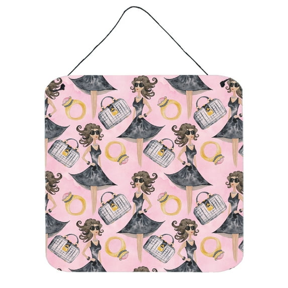 Watercolor Fashion Diva on Pink Wall or Door Hanging Prints