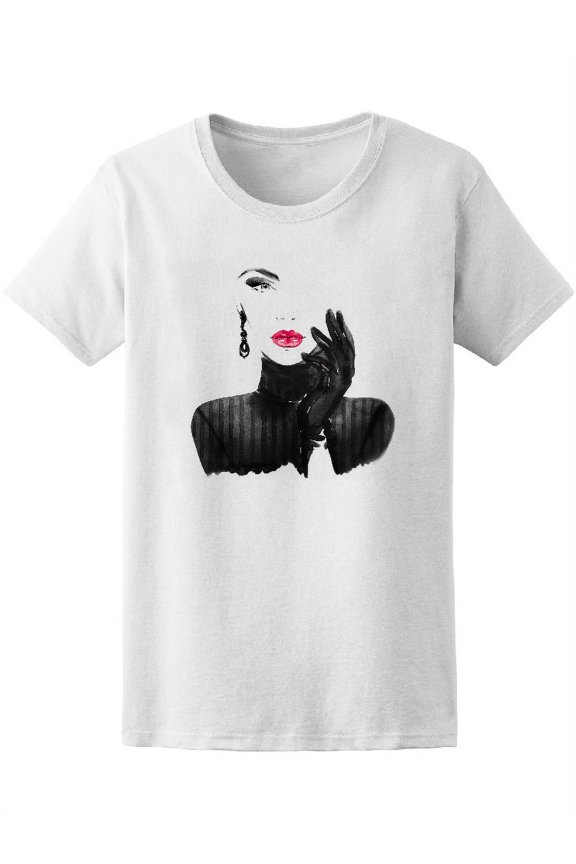 Watercolor Fashion Woman Portrait Women T-Shirt - Image by Shutterstock, Female Medium