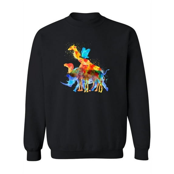 Watercolor Fauna Of The World Sweatshirt Women -Image by Shutterstock, Female XX-Large