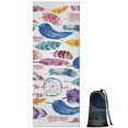 thumbnail image 1 of Watercolor Feather and Dreamcatcher Pattern Hot Yoga Mat Towel Non Slip for Hot Yoga - Quick-Drying Yoga Mat Cover with 4 Corner Pockets with Travel Bag - Hot Yoga Towel Non Slip 70"x26", 1 of 6