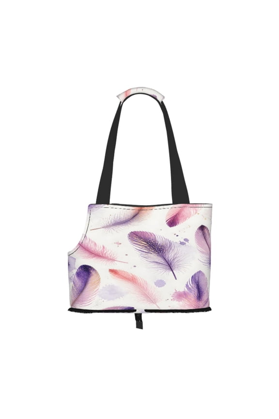Watercolor Feather Pet Tote Bag Lightweight Shoulder Bag for Shopping and Travel